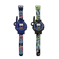 Lexibook, Batman, Montres Talkie-Walkies, 2 pièces, Portée Jusqu’à 200m, Lampe de Poche, Boussole, Rechargeable, Noir/Vert et Bleu/Rouge, DMWTW1BAT