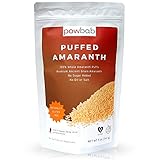 powbab Puffed Amaranth - 100% Organic Amaranth Popped in USA Whole Puffs. Good Protein Source, No...