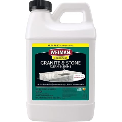 Weiman Disinfecting Granite Daily Clean & Shine Refill, 64 Oz - Safely Clean Disinfect and Shine Granite Marble Soapstone Quartz Quartzite Slate Limestone Corian Laminate Tile Countertop Cover