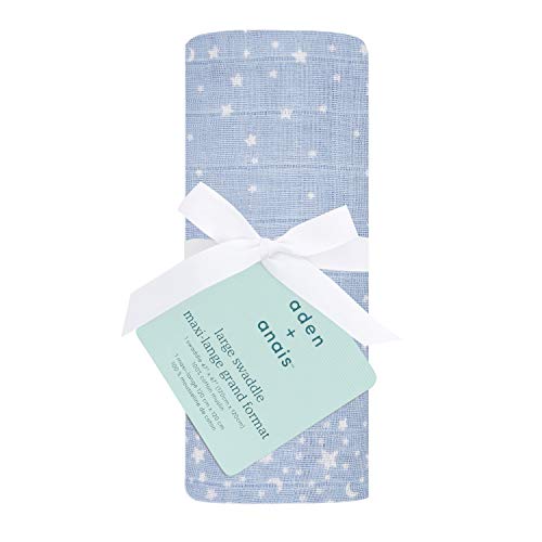 Image of aden + anais Swaddle Blanket, Boutique Muslin Blankets for Girls & Boys, Baby Receiving Swaddles, Ideal Newborn & Infant Swaddling Set, Perfect Shower Gifts, Single, Rising Star