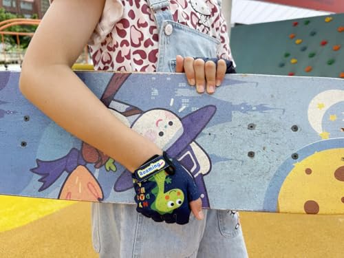 Image of Kids Half-Finger Climbing Gloves for Age 1-10 Boys and Girls Monkey Bars Biking, Good Grip Control Gloves for Gymnastics Scooter Balance Boards Outdoor Sports
