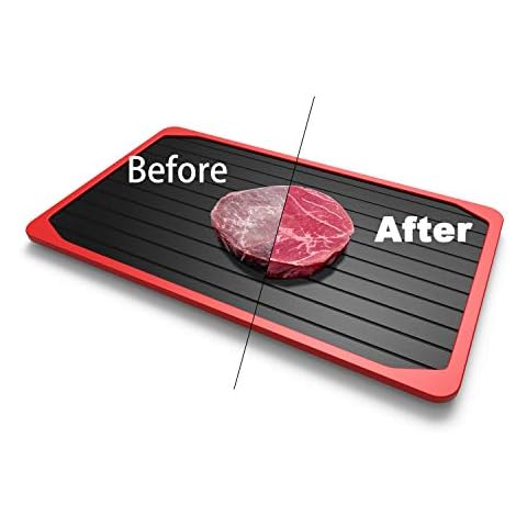 ROYOR Auftauteller, Auftauschale für gefrorenes Fleisch, groß, Miracle Thaw Auftauschale Original, Auftauplatte für gefrorenes Fleisch, hochdichte Luftfahrt-Aluminium-Auftaumatte Cover