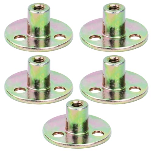 5 Piezas Tuerca de Brida, Tuerca en T, Tuerca de Fijación de Tres Agujeros de Galvanizado Tuercas, 3 Agujeros Tuercas con reborde para Fijar Muebles de Conexión (M6)