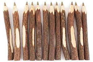 SKKSTATIONERY 12 Pcs Real Wooden Ballpoint Pens