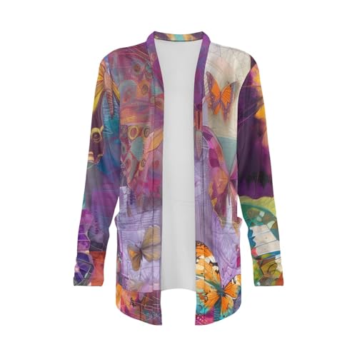 Image of Cardigan Sweaters for Women Long Sleeve Cardigan Soft Drape Open Front Fall Dusters V-Neck Jackets Dressy Loose Coat