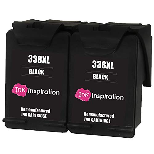 Ink Inspiration Negro 2 Cartuchos de Tinta Remanufacturados para HP 338 Photosmart 2575 2610 2710 8150 8450 8750 C3180 DeskJet 460c 6540 6620 9800 PSC 1610 2355 Officejet 100 150 6210 H470