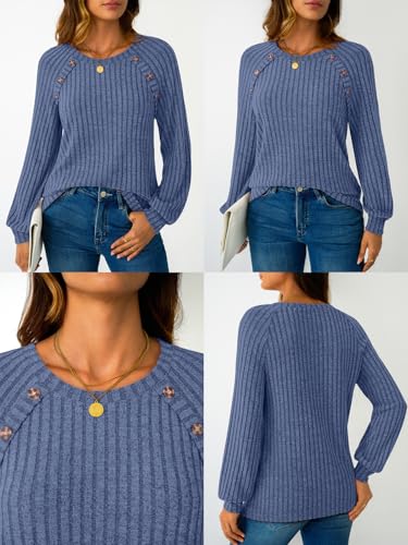 Image of LILLUSORY Womens Tops Long Sleeve Shirts Fall Lightweight Sweaters