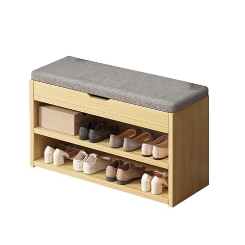 Banc de rangement à chaussures avec coussin et meuble fin