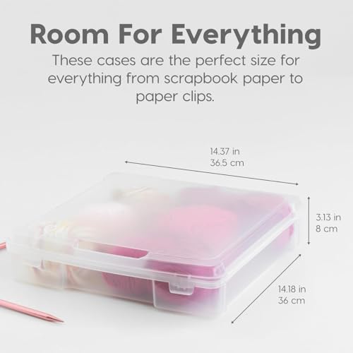 Iris Ohyama, Portable Plastic Storage Case with Handle, 10L, Set of 3, Clear, Snap-Tight Latch, Stackable, For Notebook, Paper, Craft Supplies, Hobby, Art, Office, Organizer, Box, BPA Free, SBC-350