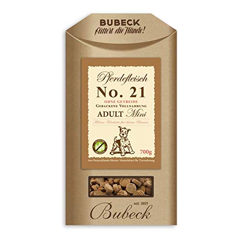 Bubeck Trockenfutter für kleine Rassen getreidefreie Premium Vollnahrung Single Meat (Pferd, 700g)