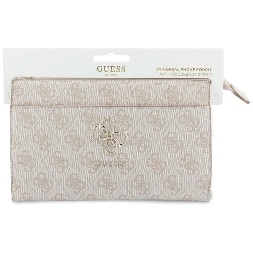 Image of CG MOBILE GUESS Universal Phone Wallet Bag Officially Licensed, Big 4G Logo Print Phone Pouch with Crossbody Strap, Impact-Resistant Protective Phone Holder for Women - Pink