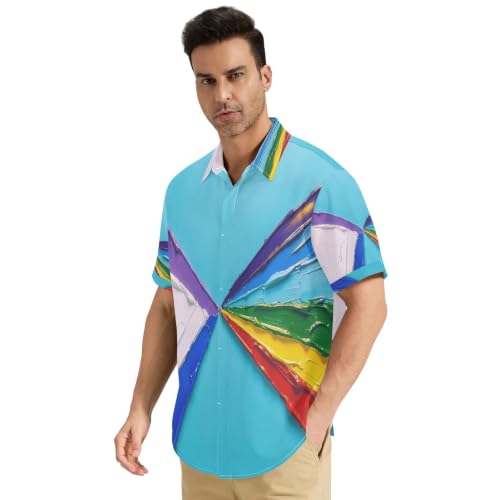 Chemise manches courtes homme rafraîchissante et légère vêtement d'été imprimé paix S