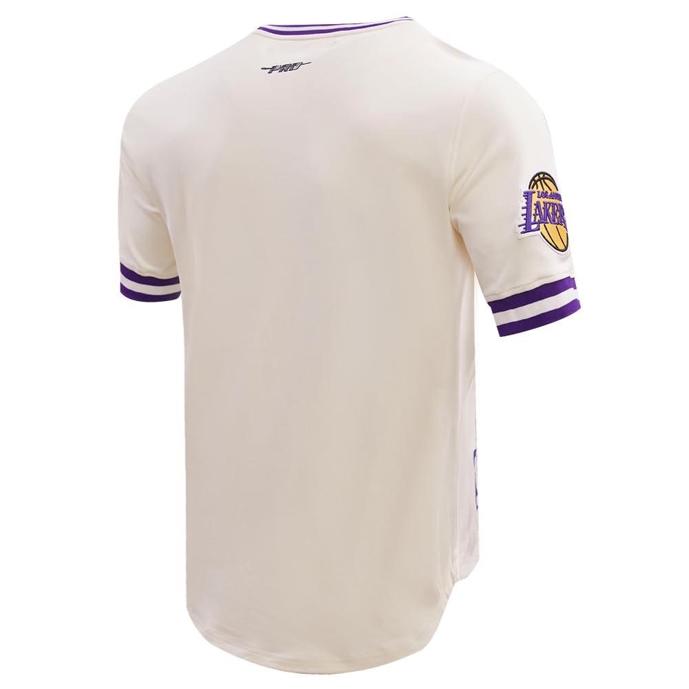 Pro Standard Męska koszulka NBA Los Angeles Lakers Retro Classics S/S, Skorupka jajka/fioletowy, XL