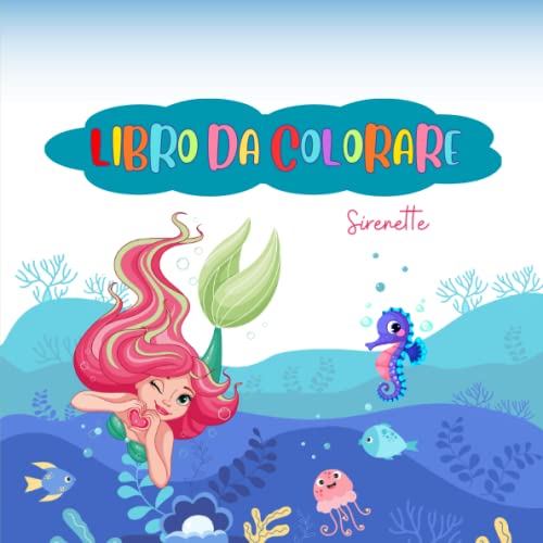 Libro da colorare per bambini - Sirenette