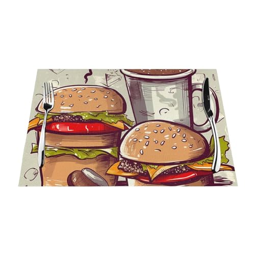 Sets de table pour table de salle à manger et repas en extérieur lot de 6