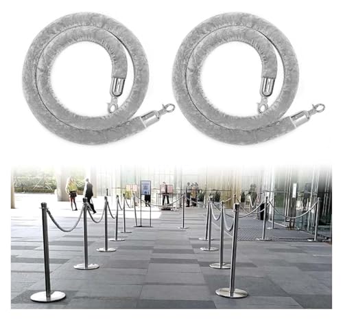 Corde de velours de ligne de file d'attente grise 2m pour guider les foules