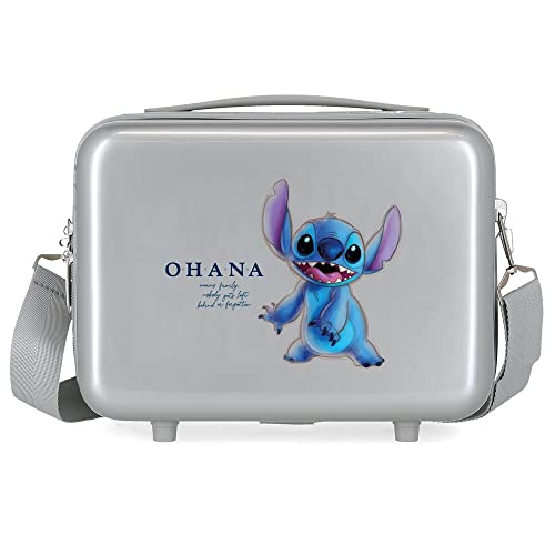 Trousse de toilette Disney Stitch en ABS rigide gris de 9.14L pour voyage