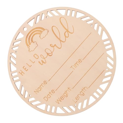 Abaodam 1 セット木製誕生発表サインラウンド DIY 赤ちゃん名前サイン新生児サイン