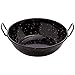 Tradineur - Paellera honda con asas, acero esmaltado, 1 ración, cocinar paella, arroces, apta para cocina de gas y horno (Negro, Ø 18 cm)