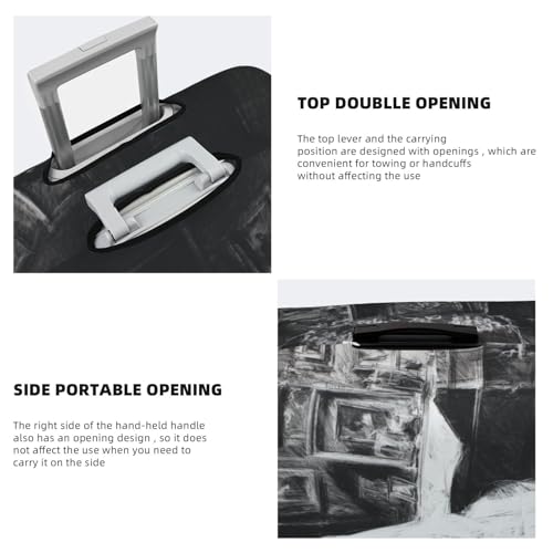 Ghostly Figure Sitting At Desk Elastic Travel Luggage Covers Dustproof Scratch-Resistant Suitcase Protector Fit 22-24 Inch3