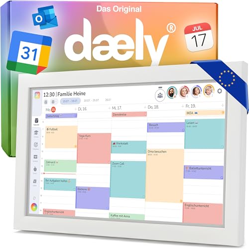 Daely® Calendar - Digitaler Kalender 15.6' - Digitaler Wandkalender Touchscreen inkl. Standfuß - Familienplaner - Digital Kalender Wand - Elektronischer Wandkalender