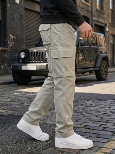Image of Amazon Brand - INKAST Men Multi-Pocket Cargo Pants Casual Fit Trousers Stylish Cargo Trousers