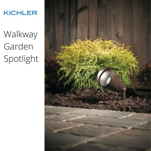 Kichler Showscape Collection #28312; Landscape Spotlight Fixture, 5 Watts, 12 Volts With Mr16 Reflector Flood 60 Degree Spread Olde Bronze For Garden, Patio, Hotel, Residential, Commercial (1 Pack) #TOP4