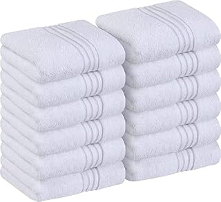 Utopia Towels - Luxury Washcloths Set 30 x 30 CM, 100% Cotton Premium Quality Flannel Face Cloths, Highly Absorbent and Soft Feel Fingertip Towels (12-Pack) (30x30 cm, White)