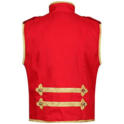 Ro Rox Sleeveless Marching Band Drummer Parade Military Jacket, Lightweight Vest for Stage Performances, Steampunk Parties2