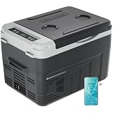 EUHOMY Kompressor Kühlbox 15L, Kühlbox Auto mit APP-Steuerung, -20℃~20℃, Tragbarer Kühlschrank 12/24V DC 100-240V AC, Tragbarer Gefrierschrank für Camping, Reisen, Boot, Dunkelgrau