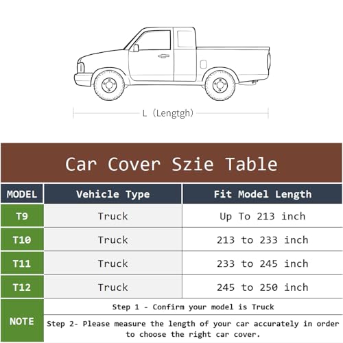 Image of Waterproof Truck Cover, Heavy Duty Car Cover, Exterior Guard for Hyundai Santa Cruz, Ford Maverick, All Weather Dustproof Snow Shield for Outdoor Use,Fit Truck-Length (Up to 213 inch)