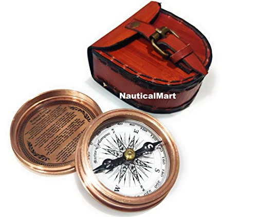 Brújula NauticalMart de Latón con Estuche de Cuero miniatura 2