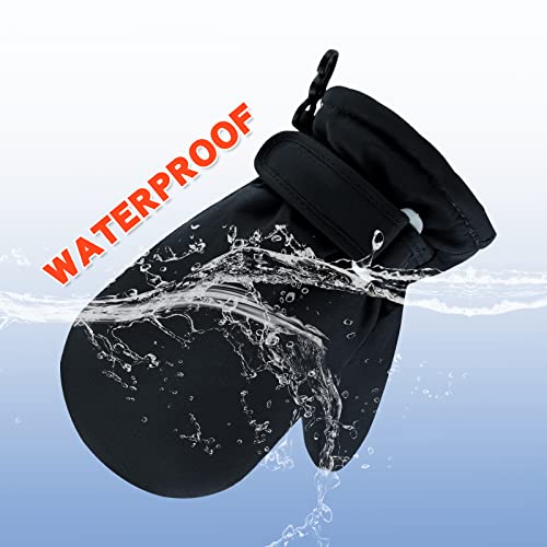 Image of BAVST Toddler Waterproof Mittens Fleece Lined Baby Boys Girls Winter Warm Glove Kids Snow Infant Ski Mitten for 3M-5T