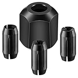 Dreyoo Replacement Collet and Nut Kit Compatible with CN1, Silver, 3 Collets (1/8-inch, 5/32-inch, 1/4-inch) and 1 Nut for Spiral Saw Tools and Drywall Cut Out Tools(Black)