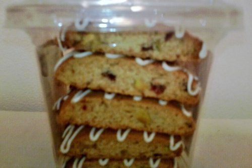 Trader Joe's Iced Mini Cranberry Pistachio Biscotti