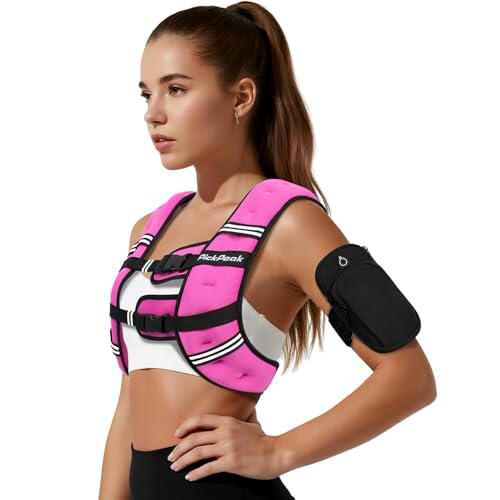 PICKPEAK Chaleco con peso para mujer y hombre, 5 libras/6 libras/8 libras/12 libras/15 libras/20 libras/25 libras/30 libras, chaleco con peso para caminar, entrenamiento de fuerza con hebilla