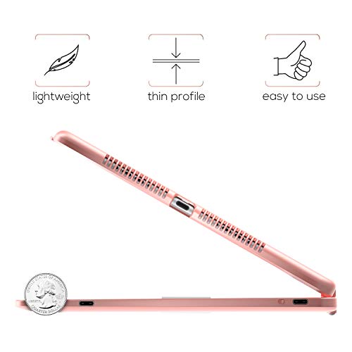 Image of typecase Touch Case with Keyboard for iPad 9th Generation (10.2 inch, 2021), Multi-Touch Trackpad, 10 Color Backlight, 360, Thin & Light - iPad 8th Gen (2020), 7th Gen (2019), Air 3, Pro 10.5 (Rose Gold)