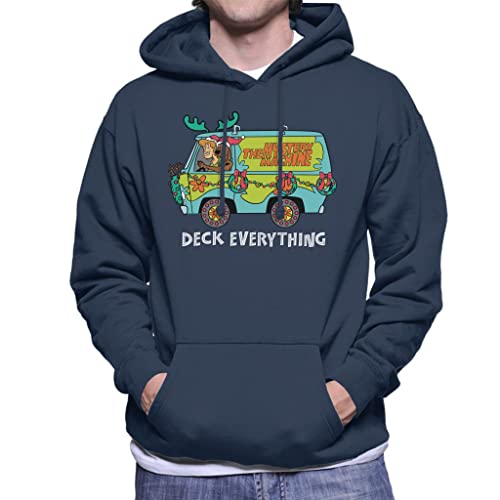 All+Every Scooby Doo Christmas The Mystery Machine Men's Hooded Sweatshirt Navy Blue