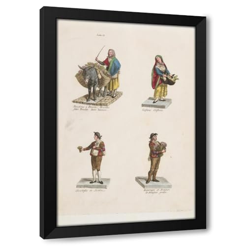 ArtDirect Plate 10; four street vendors from Madrid selling broccoli,