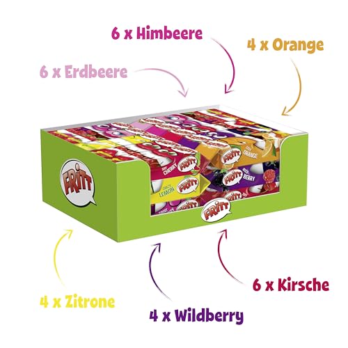 FRITT Frucht 30 x 70g, Kaubonbon in 6 leckeren & fruchtigen Sorten, mit Vitamin C, Großpackung