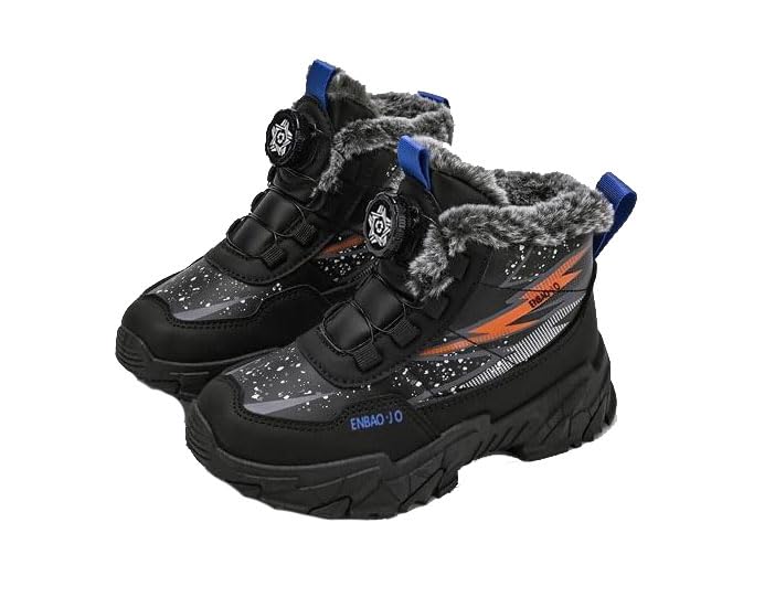 Kids/Girls/Boys Winter Warm Hiking Snow Boots Outdoor Insulated Fur Lined Waterproof Ankle Shoes Winter fleece sneakers