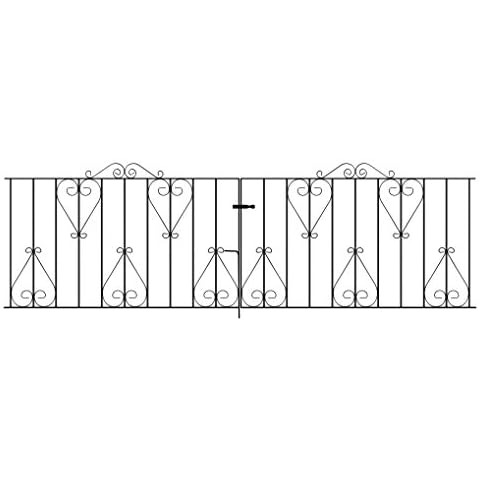 Classic Scroll Driveway Gates 3048mm (10ft) GAP x 914mm wrought iron metal dual swing gate CDZP19 Cover