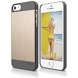 iPhone SE case, elago [Outift Matrix][Dark Gray / Champagne Gold] - [Premium Hybrid Construction][Diamond-Cut Aluminum][Spark Design Award] - for iPhone SE/5/5S