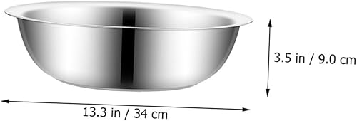 Miniatura 2 de Kichvoe Cuenco grande de acero inoxidable para mezclar múltiples funciones para lavar verduras, frutas y preparación de alimentos, diseño grueso