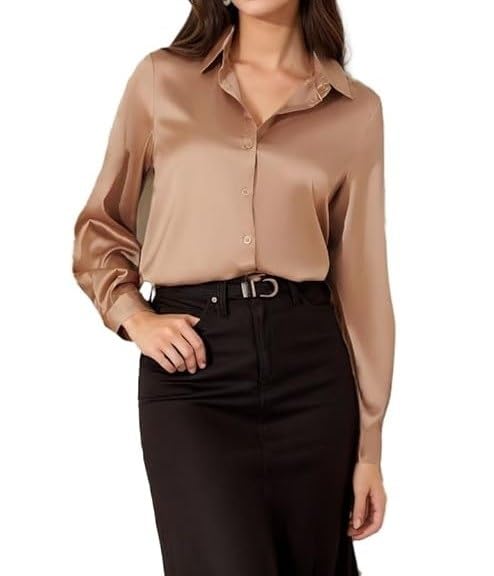 Image of Bowrain Women's Full Sleeves Satin Shirt