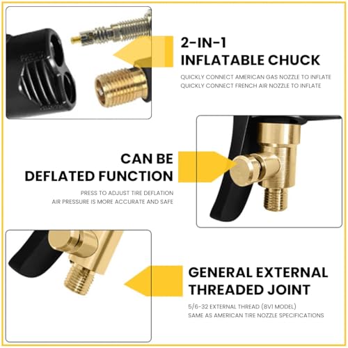 Image of STHIRA Universal Valve Adapter for Tyre Air Pump 2 in 1 Adaptors Durable Converter for Schrader Presta Multi-Purpose Car Bike Motorcycle Tires 3 PCS