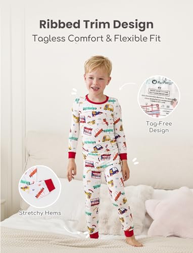 Image of PATPAT Bamboo Viscose Pajama Sets for Toddler Boys & Girls Baby Kids, Ultra-soft Snug fit Pjs Sleepers for Birthday Holiday