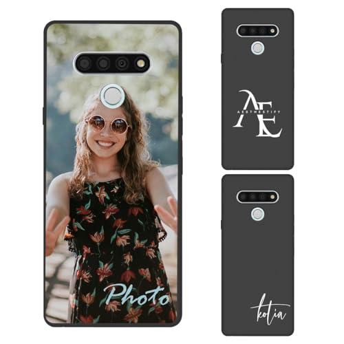 AESTHESTIFY Custom Case Compatible with LG Stylo 6 Personalized Photo - Customized Picture Logo Text Phone Cover, Protective Silicone TPU, Slim Soft Shell Unique Gift, Black