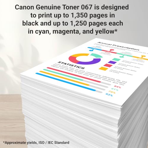 Image of Canon 067 CMYK Toner Cartridge 4-Pack - Black, Cyan, Magenta, Yellow - Standard Yield - Genuine Original Toner - for Color imageCLASS LBP633Cdw, LBP632Cdw, MF653Cdw, MF654Cdw, MF656Cdw