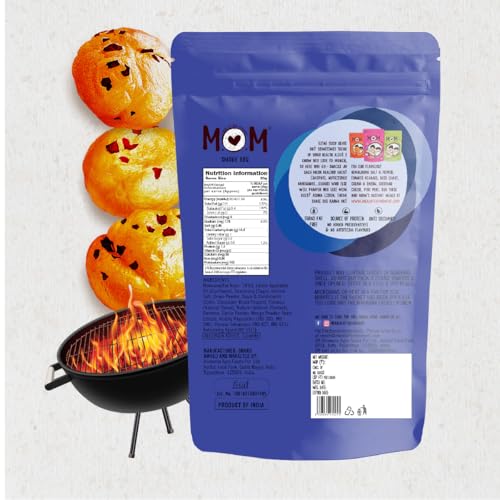 Image of MOM - Meal of the Moment, Roasted Smoky BBQ Makhana (Pack of 9), 52g /56g Gluten Free | Anti Oxidants | MSG Free | Zero Trans Fat | No added Preservatives and No Artificial Flavours